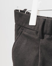 將圖片載入圖庫檢視器 (IP19BK) Pleated Slim-Fit Flannel Trousers