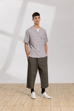 將圖片載入圖庫檢視器 V-neck Linen Loose T-Shirt (GY)