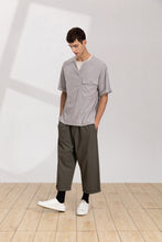 將圖片載入圖庫檢視器 V-neck Linen Loose T-Shirt (GY)
