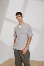 將圖片載入圖庫檢視器 V-neck Linen Loose T-Shirt (GY)