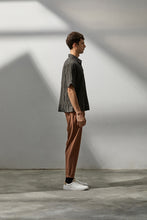 將圖片載入圖庫檢視器 Elastic Woven Slim-Fit Trousers (Brown)
