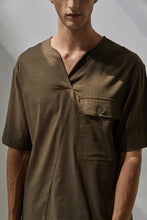 將圖片載入圖庫檢視器 V-neck Linen Loose T-Shirt (GN)
