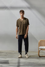 將圖片載入圖庫檢視器 V-neck Linen Loose T-Shirt (GN)