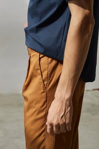 Contrast Pick Stitch Trousers (Brown)