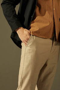 Half Elastic Waistband Trousers (Khaki)