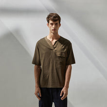 將圖片載入圖庫檢視器 V-neck Linen Loose T-Shirt (GN)