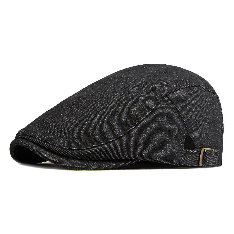 (CAP27) Denim Flat Cap
