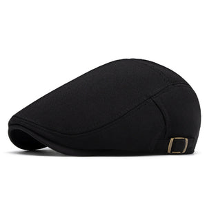 (CAP37) Buckled Flat Cap