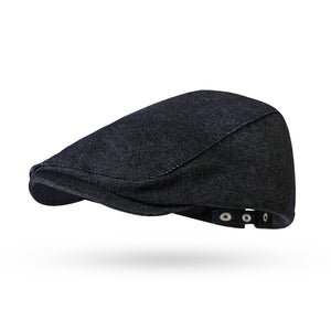 (CAP39) Denim Flat Cap