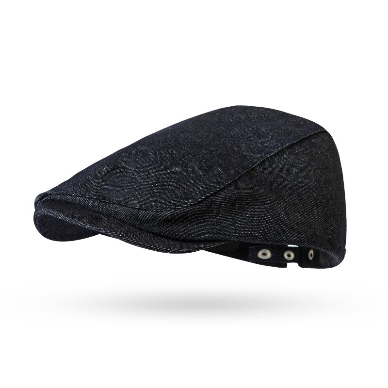 (CAP39) Denim Flat Cap