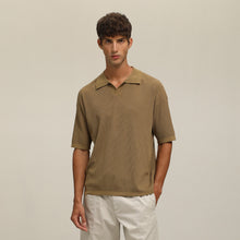 Load image into Gallery viewer, (IT01GN) Buttonless Knit Polo Shirt
