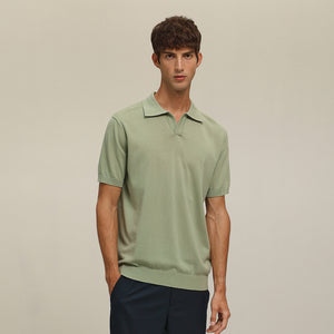 (IT07LG) Buttonless Knit Polo Shirt