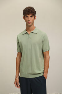 (IT07LG) Buttonless Knit Polo Shirt