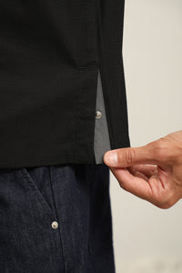(T22BK) Seersucker ContrastT-shirt