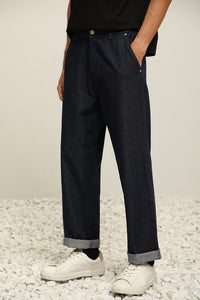 (IP21DN) Lightweight Denim Straight Trousers