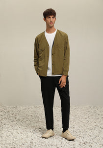 (P50BK) Cotton Elasticated Tapered Trousers