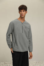 將圖片載入圖庫檢視器 Textured V-neck Sweater (GY)
