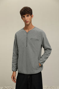 Textured V-neck Sweater (GY)