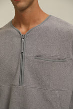 將圖片載入圖庫檢視器 Textured V-neck Sweater (GY)

