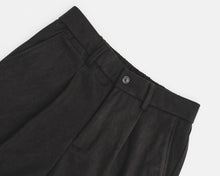 將圖片載入圖庫檢視器 (IP19BK) Pleated Slim-Fit Flannel Trousers
