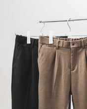 將圖片載入圖庫檢視器 (IP19BK) Pleated Slim-Fit Flannel Trousers
