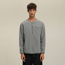 將圖片載入圖庫檢視器 Textured V-neck Sweater (GY)
