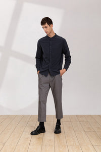 Cotton Mixed Slim-Fit Trousers (GY)