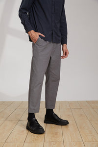 Cotton Mixed Slim-Fit Trousers (GY)