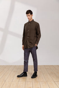 Huge Pocket Contrast Shirt (GN)