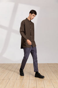 Huge Pocket Contrast Shirt (GN)