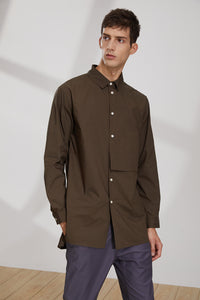 Huge Pocket Contrast Shirt (GN)