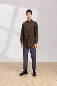 Huge Pocket Contrast Shirt (GN)