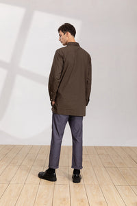 Huge Pocket Contrast Shirt (GN)