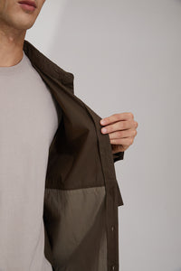 Huge Pocket Contrast Shirt (GN)
