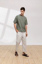 Load image into Gallery viewer, Relaxed-Fit Drawstring Cotton Trousers(GY)
