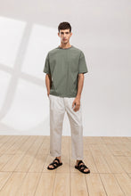 Load image into Gallery viewer, Relaxed-Fit Drawstring Cotton Trousers(GY)
