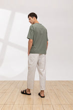 Load image into Gallery viewer, Relaxed-Fit Drawstring Cotton Trousers(GY)
