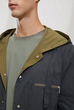 Load image into Gallery viewer, Coloured Lining Hooded Coat (Green)
