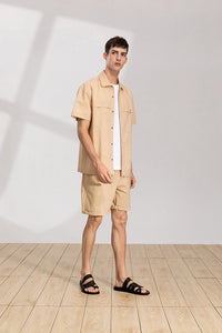 Seersucker Cotton Shorts (KH)