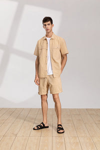 Seersucker Cotton Shorts (KH)