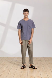 Oval Shape Pocket T-Shirt (BL)