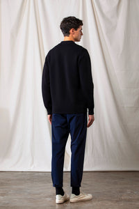 Lightweight Elastic Velcro Trousers (Dark Navy)