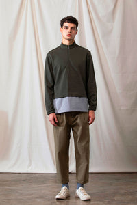 High-Necked Knit Jumper With Zip (GN)
