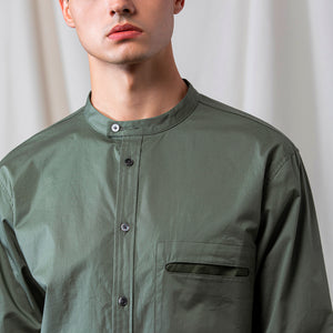 Grandad-Collar Cotton Shirt (GN)