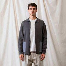 將圖片載入圖庫檢視器 Wool-Blend Two-tone Cardigan (Grey)
