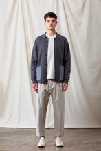 將圖片載入圖庫檢視器 Wool-Blend Two-tone Cardigan (Grey)
