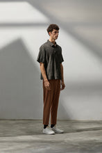 Load image into Gallery viewer, Elastic Woven Slim-Fit Trousers (Brown)

