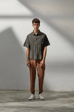 Load image into Gallery viewer, Elastic Woven Slim-Fit Trousers (Brown)
