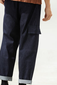 Side Pocket Ankle-Length Trousers (Denim)