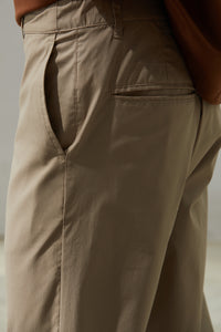 Slim-fit Trousers with Zipped Back Pocket (Green)